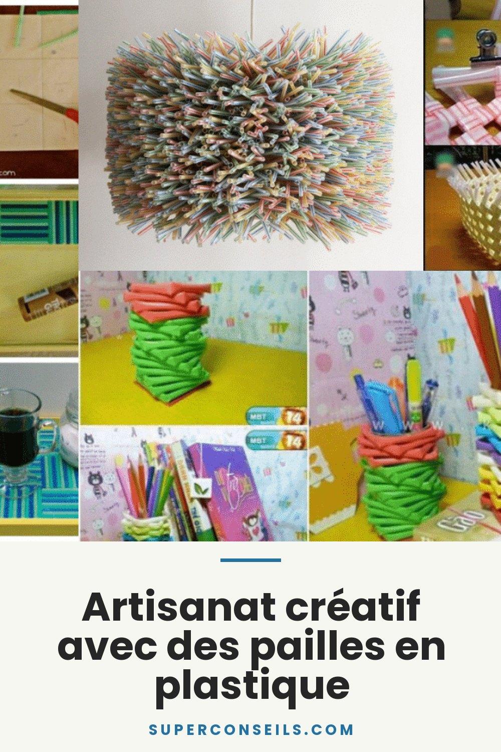 Artisanat créatif avec des pailles en plastique