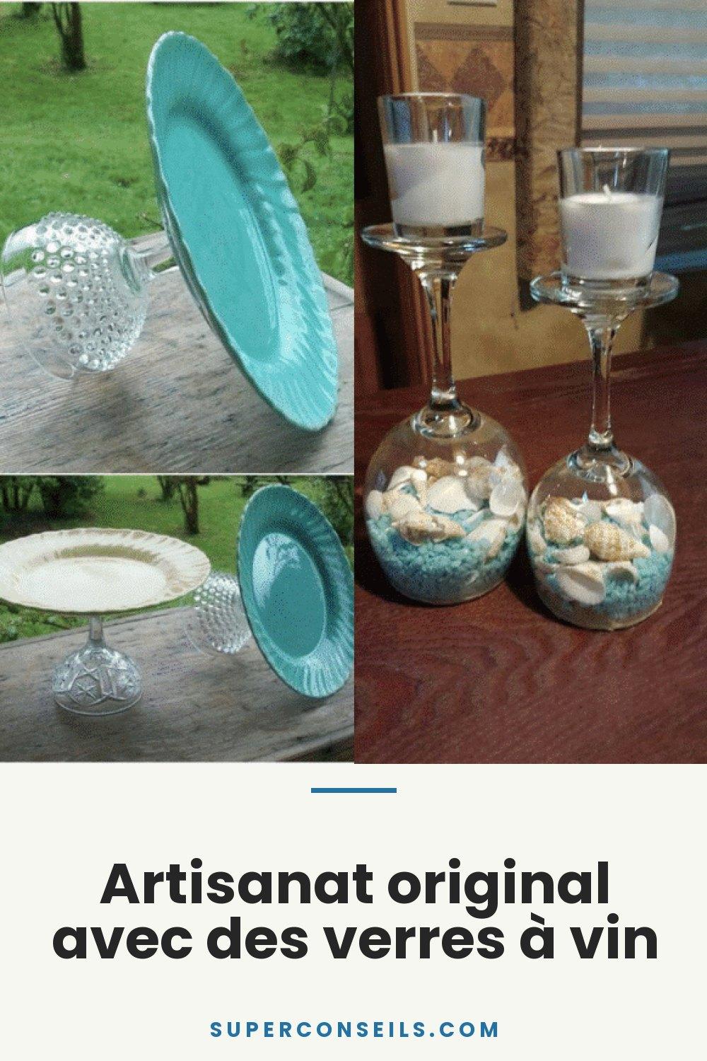Artisanat original avec des verres à vin