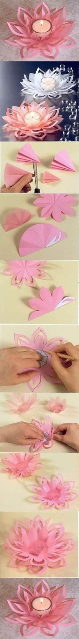 bougeoir lotus bricolage avec papier scaled