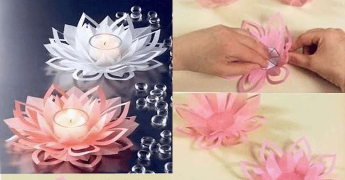 bougeoir lotus bricolage avec papier