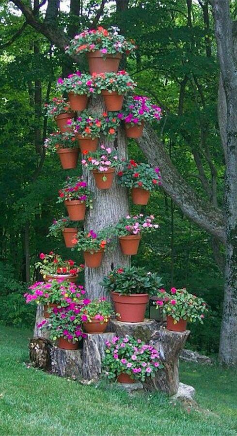 decoration de jardin avec des troncs darbres 8