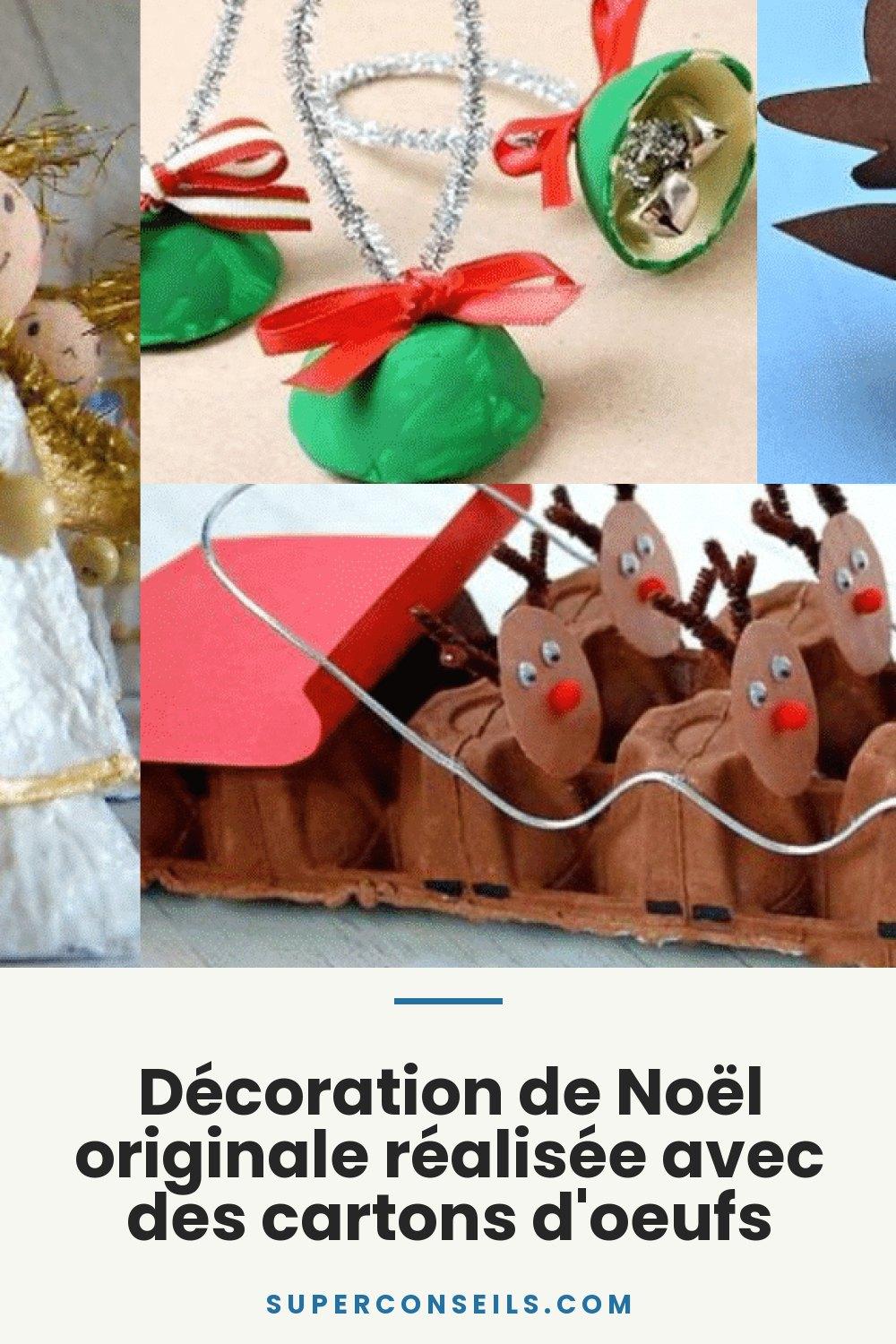 Décoration de Noël originale réalisée avec des cartons d'oeufs