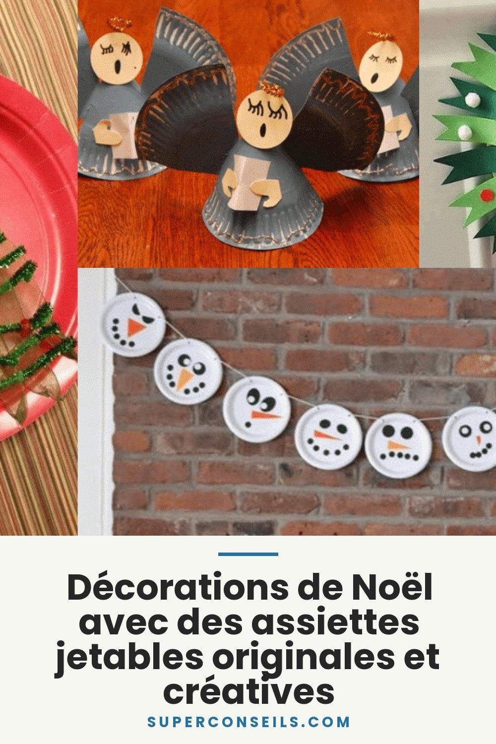 Décorations de Noël avec des assiettes jetables originales et créatives