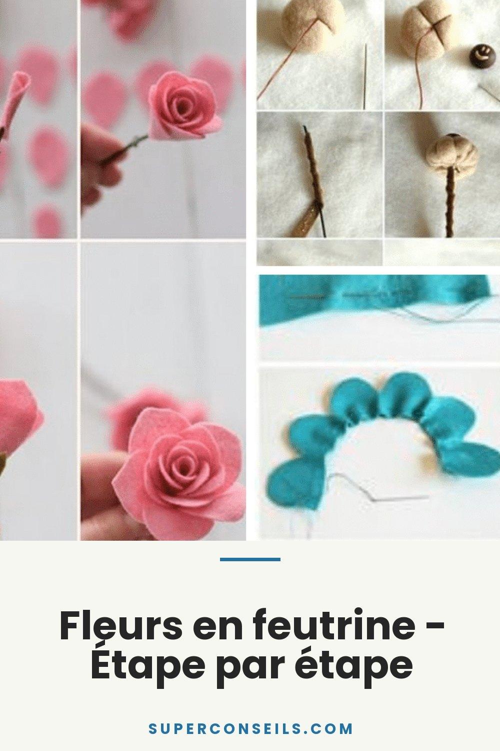 Fleurs en feutrine - Étape par étape