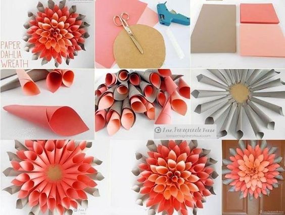 fleurs faites avec des cones en papier 1