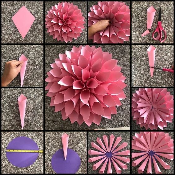 fleurs faites avec des cones en papier 3