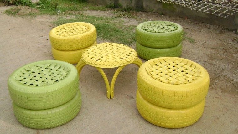 idees creatives de table de pneus