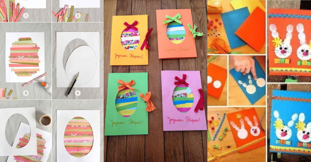 idees creatives pour faire des cartes postales de paques