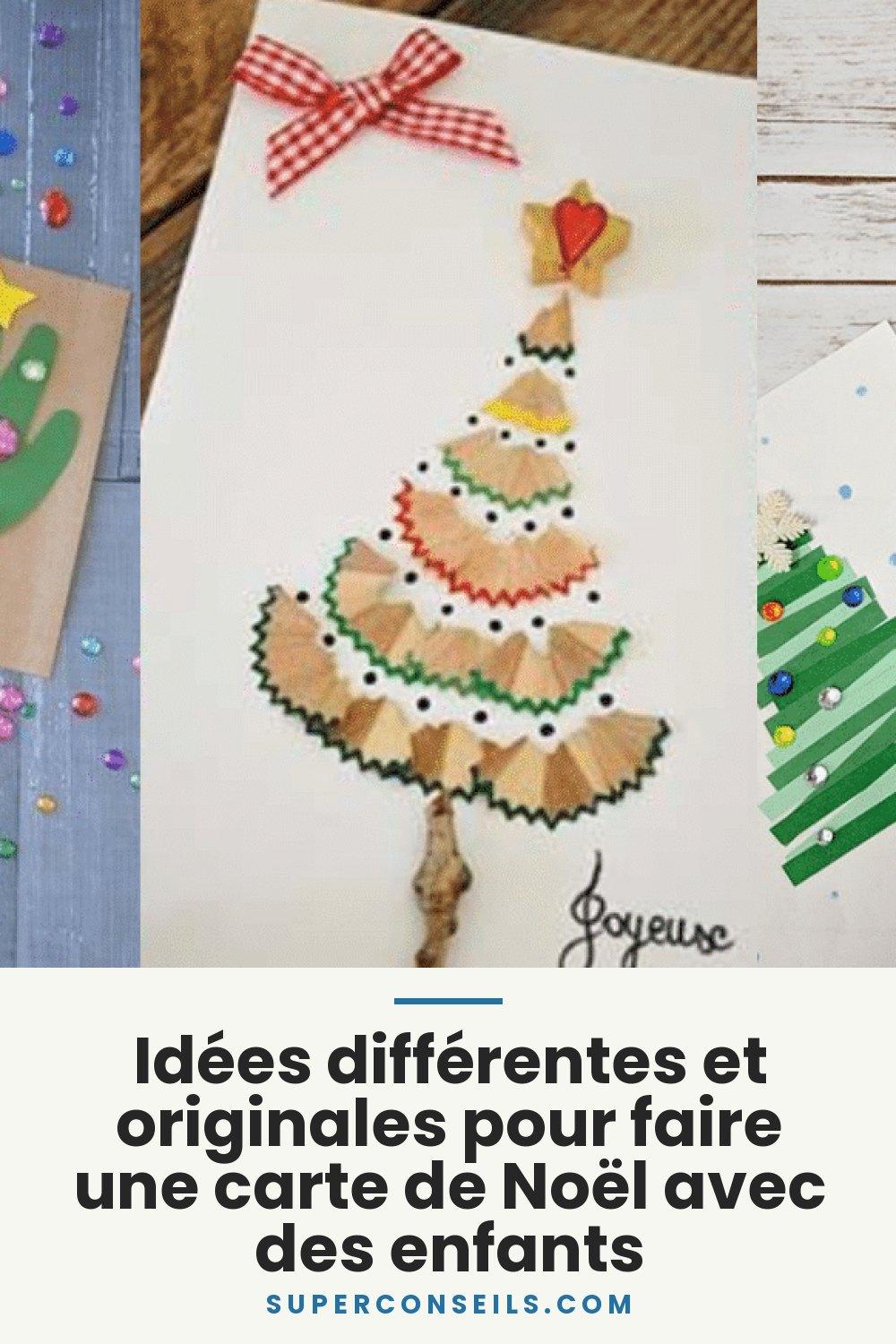 Idées différentes et originales pour faire une carte de Noël avec des enfants