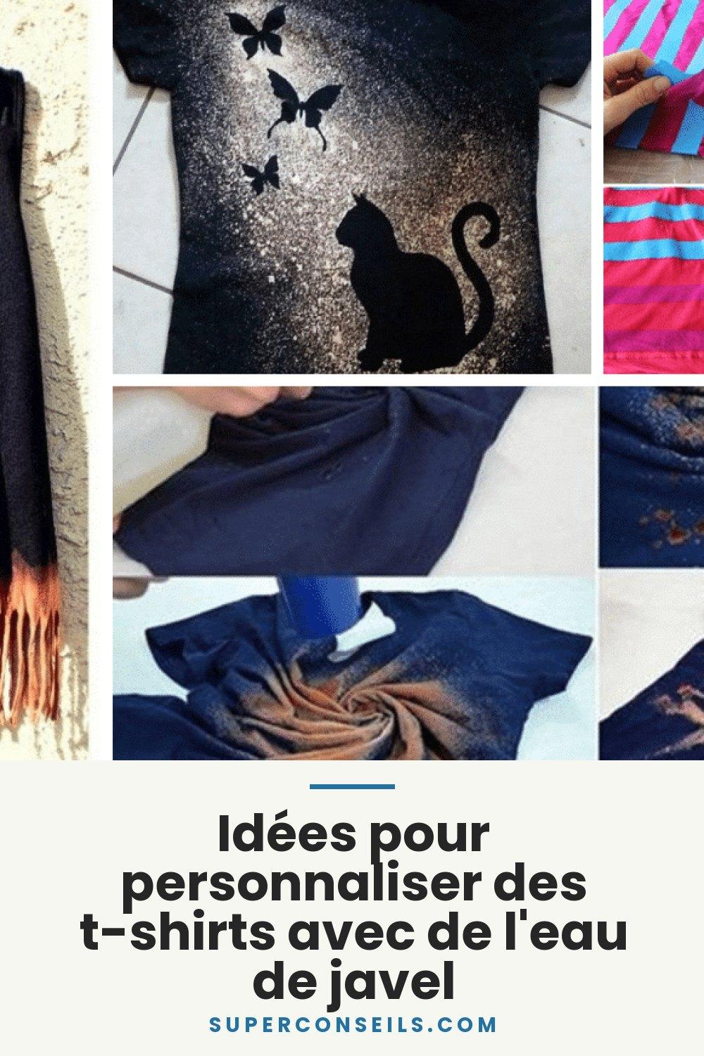 Idées pour personnaliser des t-shirts avec de l'eau de javel